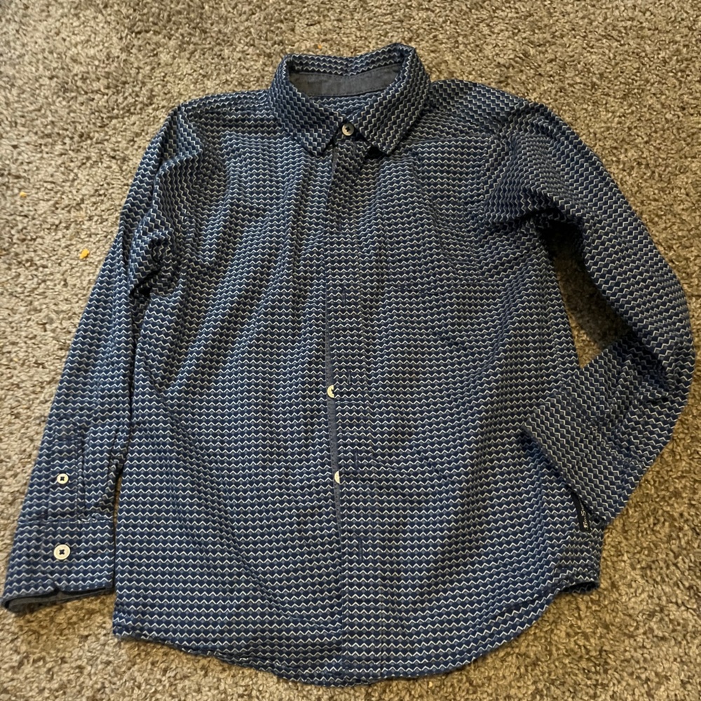 Ben Sherman Navy and White Geometric Shirt